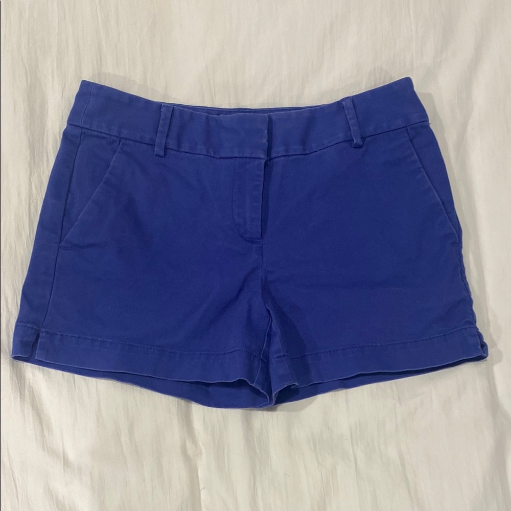 LOFT Blue Riviera Shorts Tailored Cotton Blend